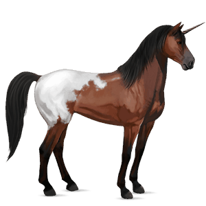 jazdecký jednorožec americký paint horse hnedák tobiano